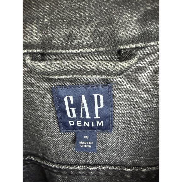 Gap Women’s Denim Jacket Black Wash XS Button Down With Pockets Jean 90s Y2K - Picture 5 of 5